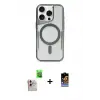 ieg™ iPhone 16 Pro Max Kılıf Yadigar Klasik Özel Seri - Siyah Buffer Hayalet Cam Ekran Koruyucu + Raze Metal Kamera Lens - NLGY