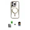 ieg™ iPhone 16 Pro Max Kılıf Yadigar Klasik Özel Seri - Siyah Buffer Hayalet Cam Ekran Koruyucu + Raze Metal Kamera Lens - SH