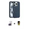 ieg™ iPhone 16 Pro Max Kılıf Yankı Form Serisi - Siyah Buffer Cam Ekran Koruyucu + Bilvis Titan Kamera Lens - TMGI
