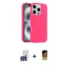 ieg™ iPhone 16 Pro Max Kılıf Yankı Form Serisi - Siyah Buffer Cam Ekran Koruyucu + Bilvis Titan Kamera Lens - TMGI