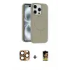 ieg™ iPhone 16 Pro Max Kılıf Yankı Form Serisi - Siyah Buffer Cam Ekran Koruyucu + Pers Alüminyum Kamera Lens - CLTM