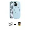ieg™ iPhone 16 Pro Max Kılıf Yankı Form Serisi - Siyah Buffer Cam Ekran Koruyucu + Pers Alüminyum Kamera Lens - GS