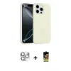 ieg™ iPhone 16 Pro Max Kılıf Yankı Form Serisi - Siyah Buffer Cam Ekran Koruyucu + Pers Alüminyum Kamera Lens - GS