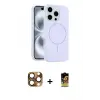 ieg™ iPhone 16 Pro Max Kılıf Yankı Form Serisi - Siyah Buffer Cam Ekran Koruyucu + Pers Alüminyum Kamera Lens - CLTM
