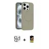 ieg™ iPhone 16 Pro Max Kılıf Yankı Form Serisi - Siyah Buffer Cam Ekran Koruyucu + Pers Alüminyum Kamera Lens - GS
