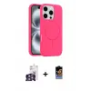 ieg™ iPhone 16 Pro Max Kılıf Yankı Form Serisi - Siyah Buffer Hayalet Cam Ekran Koruyucu + Bilvis Titan Kamera Lens - GS
