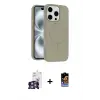 ieg™ iPhone 16 Pro Max Kılıf Yankı Form Serisi - Siyah Buffer Hayalet Cam Ekran Koruyucu + Bilvis Titan Kamera Lens - GS