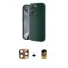 ieg™ iPhone 16 Pro Max Kılıf Yankı Yansıma Özel Seri - Siyah Buffer Cam Ekran Koruyucu + Pers Alüminyum Kamera Lens - CLTM