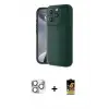 ieg™ iPhone 16 Pro Max Kılıf Yankı Yansıma Özel Seri - Siyah Buffer Cam Ekran Koruyucu + Pers Alüminyum Kamera Lens - GS