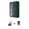 ieg™ iPhone 16 Pro Max Kılıf Yankı Yansıma Özel Seri - Siyah Buffer Hayalet Cam Ekran Koruyucu + Bilvis Titan Kamera Lens - GS