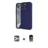 ieg™ iPhone 16 Pro Max Kılıf Yankı Yansıma Özel Seri - Siyah Buffer Hayalet Cam Ekran Koruyucu + PVD Metal Kamera Lens - GS