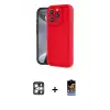 ieg™ iPhone 16 Pro Max Kılıf Yankı Yansıma Özel Seri - Siyah Buffer Hayalet Cam Ekran Koruyucu + PVD Metal Kamera Lens - GS