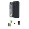 ieg™ iPhone 16 Pro Max Kılıf Yankı Yansıma Özel Seri - Siyah Buffer Hayalet Cam Ekran Koruyucu + Raze Metal Kamera Lens - CLTM