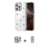 ieg™ iPhone 16 Pro Max Kılıf Yörünge Form - Siyah Joko Magic 5D Cam + Pers Alüminyum Kamera Lens - GI