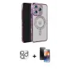 ieg™ iPhone 16 Pro Max Kılıf Zirve Doku Prime - Siyah 3D Antistatik Mat Seramik Nano Ekran Koruyucu + Pers Alüminyum Kamera Lens - GS