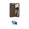 ieg™ iPhone 17 Pro Kılıf Eksen Form Prime - Siyah 3D Antistatik Cam Ekran Koruyucu