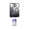 ieg™ iPhone 17 Pro Max Kılıf Ahenk Doku Özel Seri - Siyah Bilvis 5in1 3D Magic Cam Ekran Koruyucu