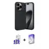 ieg™ iPhone 17 Pro Max Kılıf Eksen Form Prime - Siyah Bilvis 5in1 3D Magic Cam Ekran Koruyucu + Bilvis Titan Kamera Lens - NLGY