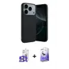 ieg™ iPhone 17 Pro Max Kılıf Kozmos Yansıma Özel Seri - Siyah Bilvis 5in1 5D Magic Hayalet Cam Ekran Koruyucu + Bilvis Titan Kamera Lens - TU