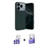 ieg™ iPhone 17 Pro Max Kılıf Kozmos Yansıma Özel Seri - Siyah Bilvis 5in1 5D Magic Hayalet Cam Ekran Koruyucu + Bilvis Titan Kamera Lens - NLGY