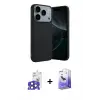 ieg™ iPhone 17 Pro Max Kılıf Kozmos Yansıma Özel Seri - Siyah Bilvis 5in1 5D Magic Hayalet Cam Ekran Koruyucu + Bilvis Titan Kamera Lens - LT