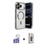 ieg™ iPhone 17 Pro Max Kılıf Nova Işık Özel Seri - Siyah Bilvis 3D Cam Ekran Koruyucu + Bilvis Titan Kamera Lens - TU