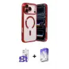 ieg™ iPhone 17 Pro Max Kılıf Nova Işık Özel Seri - Siyah Bilvis 5in1 3D Magic Cam Ekran Koruyucu + Bilvis Titan Kamera Lens - GS