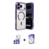 ieg™ iPhone 17 Pro Max Kılıf Nova Işık Özel Seri - Siyah Bilvis 5in1 3D Magic Cam Ekran Koruyucu + Bilvis Titan Kamera Lens - GS