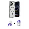 ieg™ iPhone 17 Pro Max Kılıf Nova Işık Özel Seri - Siyah Bilvis 5in1 3D Magic Cam Ekran Koruyucu + Bilvis Titan Kamera Lens - GS