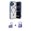 ieg™ iPhone 17 Pro Max Kılıf Nova Işık Özel Seri - Siyah Bilvis 5in1 5D Magic Hayalet Cam Ekran Koruyucu + Bilvis Titan Kamera Lens - NLGY