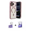 ieg™ iPhone 17 Pro Max Kılıf Nova Işık Özel Seri - Siyah Bilvis 5in1 5D Magic Hayalet Cam Ekran Koruyucu + Bilvis Titan Kamera Lens - TU