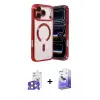 ieg™ iPhone 17 Pro Max Kılıf Nova Işık Özel Seri - Siyah Bilvis 5in1 5D Magic Hayalet Cam Ekran Koruyucu + Bilvis Titan Kamera Lens - TU