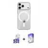 ieg™ iPhone 17 Pro Max Kılıf Pusula Form Özel Seri - Siyah Bilvis 5in1 3D Magic Cam Ekran Koruyucu + Bilvis Titan Kamera Lens - NLGY