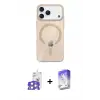 ieg™ iPhone 17 Pro Max Kılıf Pusula Form Özel Seri - Siyah Bilvis 5in1 3D Magic Cam Ekran Koruyucu + Bilvis Titan Kamera Lens - GS