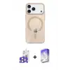 ieg™ iPhone 17 Pro Max Kılıf Pusula Form Özel Seri - Siyah Bilvis 5in1 3D Magic Cam Ekran Koruyucu + Bilvis Titan Kamera Lens - TU