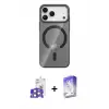 ieg™ iPhone 17 Pro Max Kılıf Pusula Form Özel Seri - Siyah Bilvis 5in1 3D Magic Cam Ekran Koruyucu + Bilvis Titan Kamera Lens - TU