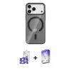 ieg™ iPhone 17 Pro Max Kılıf Pusula Form Özel Seri - Siyah Bilvis 5in1 3D Magic Cam Ekran Koruyucu + Bilvis Titan Kamera Lens - GS