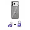 ieg™ iPhone 17 Pro Max Kılıf Pusula Form Özel Seri - Siyah Bilvis 5in1 5D Magic Hayalet Cam Ekran Koruyucu + Bilvis Titan Kamera Lens - GS