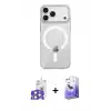 ieg™ iPhone 17 Pro Max Kılıf Pusula Form Özel Seri - Siyah Bilvis 5in1 5D Magic Hayalet Cam Ekran Koruyucu + Bilvis Titan Kamera Lens - TU