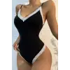 ieg™ Kadın Beyaz Dantel Işlemeli Siyah Tulum Gecelik