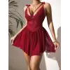 ieg™ Kadın Bordo Dantelli Transparan Fantezi Gecelik 2284