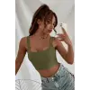 ieg™ Kadın Haki Yeşili Kalın Askılı Crop Top Büstiyer