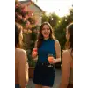 ieg™ Kadın Mavi Kolsuz Balıkçı Yaka Basic Bluz