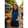 ieg™ Kadın Mavi Kolsuz Balıkçı Yaka Basic Bluz