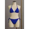 ieg™ Kadın Mavi Yandan ve Boyundan Bağlamalı Bikini Mayo Takımı