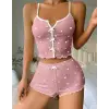 ieg™ Kadın Pembe Kalpli Askılı Şortlu Pijama Takım 5009