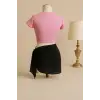 ieg™ Kadın Pembe Yarım Kol Crop ve Siyah Pareo 2li Set