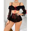 ieg™ Kadın Siyah Etek Bustiyer Sexy Gecelik Takım 2157