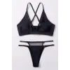 ieg™ Kadın Siyah File Detaylı Özel Bikini Takımı