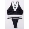 ieg™ Kadın Siyah File Detaylı Özel Bikini Takımı